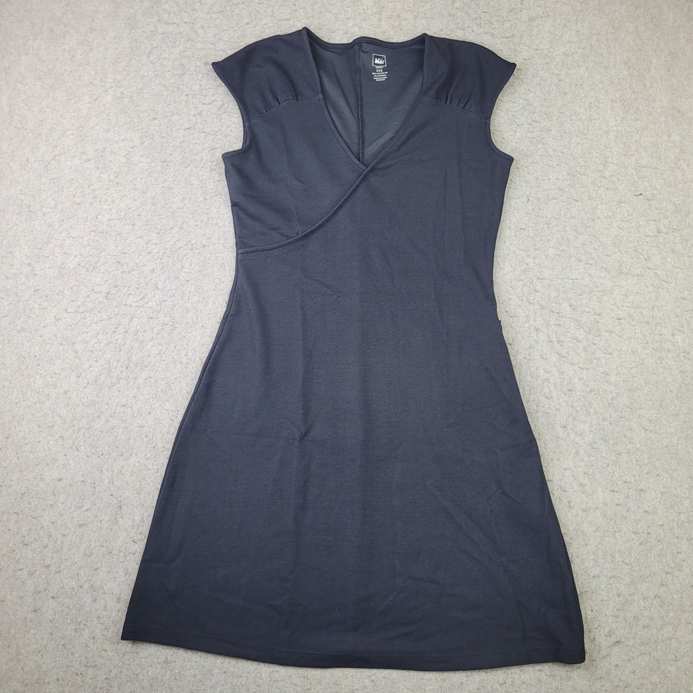 REI Active Dress Womens XXS Black Sleeveless Outdoor Performance Stretch Tennis